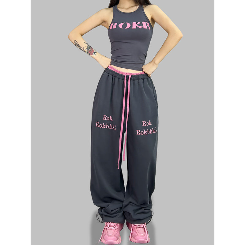 ROKBBK-K/Rokbbk-K Street Dance Fashion Brand JazzhiphopDouble Waist Dancing Women's Trousers SportsjazzSuit Tide