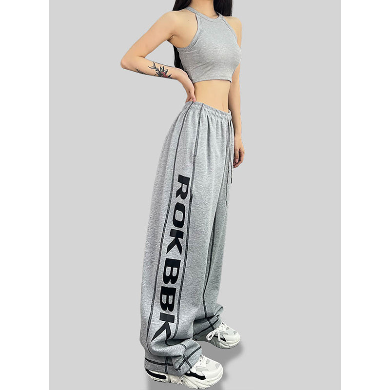 ROKBBK-K/Rokbbk-K Hip Hop Fashion Brand Side Printing Hip Hop Sports Suit WomenhiphopJazz Dancing Pants