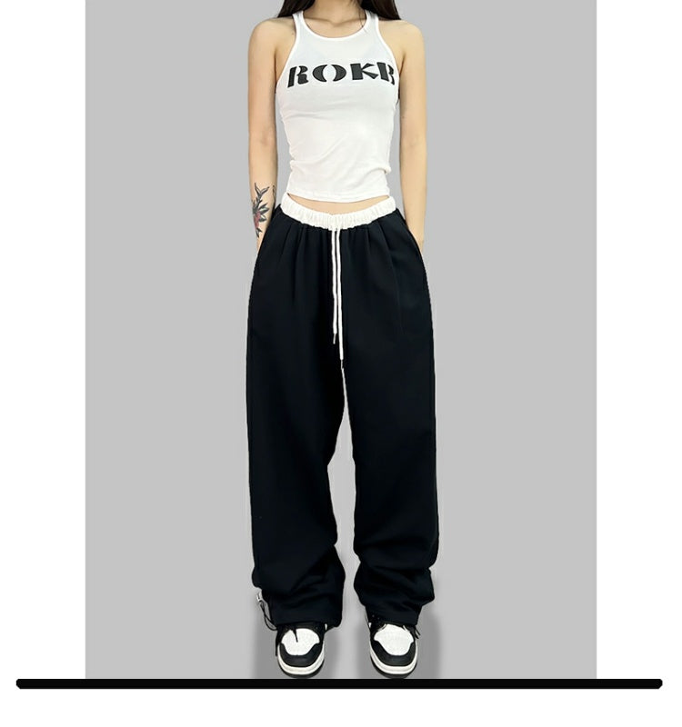 ROKBBK-K/Rokbbk-K Hip Hop Fashion Brand Double Waist Dancing SportshiphopWomen's TrousersjazzJazz Suit Tide