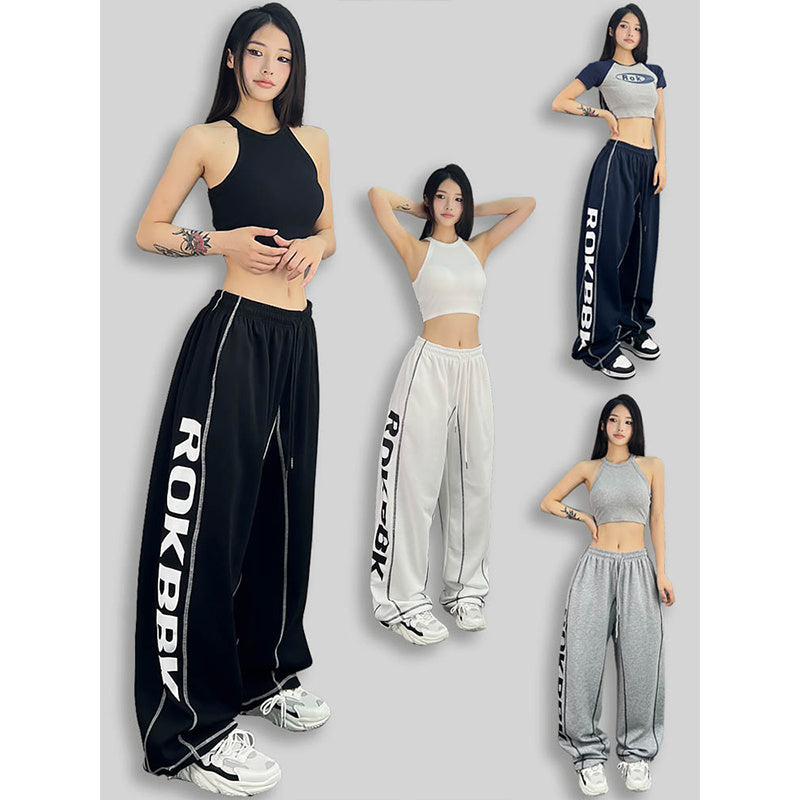 ROKBBK-K/Rokbbk-K Hip Hop Fashion Brand Side Printing Hip Hop Sports Suit WomenhiphopJazz Dancing Pants