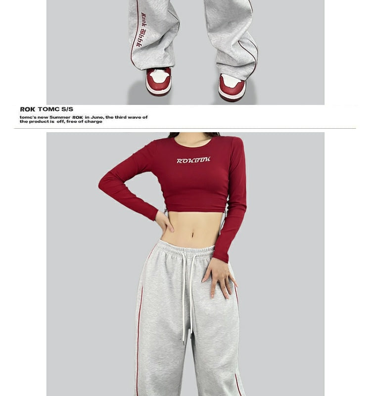 ROKBBK-K/Rokbbk-K Street Dance Fashion Brand Hip Hop American Street DancehiphopWomen's Casual Pants Jazz Dance Suit Tide