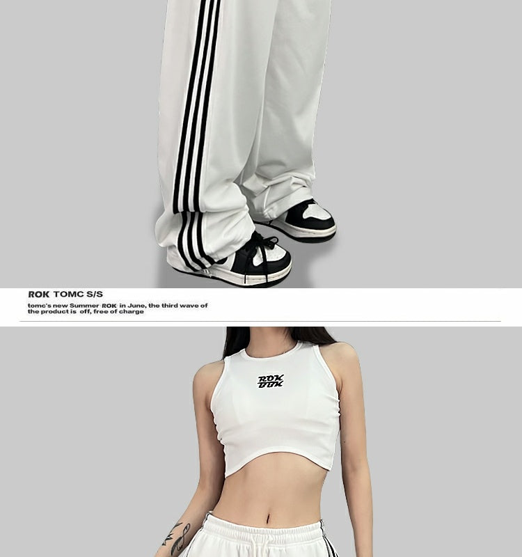 ROKBBK-K/Rokbbk-K Street Dance Fashion Brand Line Crown Embroidery Jazz DancinghiphopFashionable Sports Women's Trousers