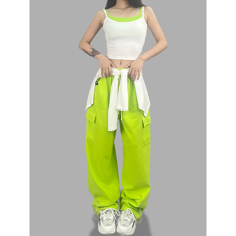 ROKBBK-K/Rokbbk-K Hip Hop Fashion Brand Double Side Pocket Jazz Dancing Trousers Women's Sports Hip HopjazzSuit