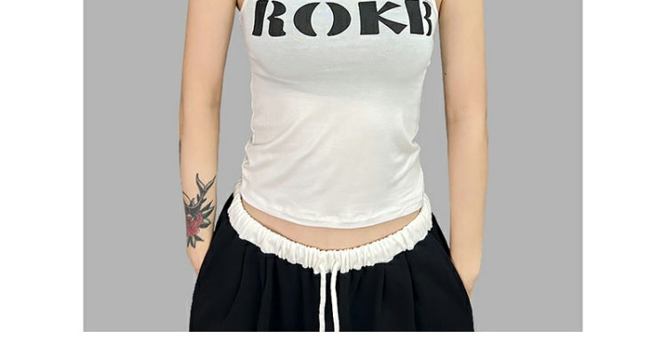 ROKBBK-K/Rokbbk-K Street Dance Fashion Brand Letter Printing DancingjazzVest for WomenhiphopJazz Top Fashion