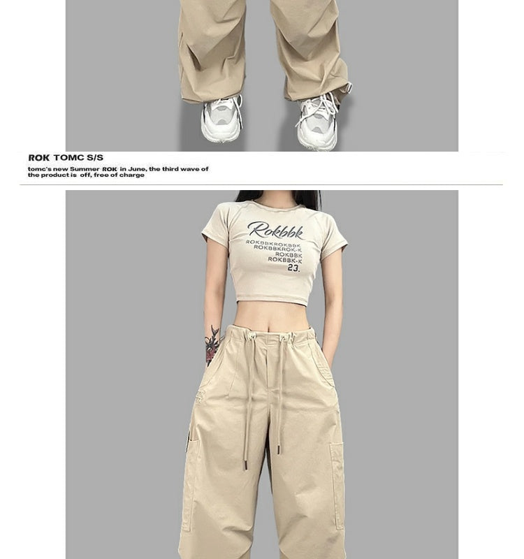 ROKBBK-K/Rokbbk-K Hip Hop Fashion Brand Loose Jazz Dance Sports Female DancinghiphopParatrooper Pants Suit Tide