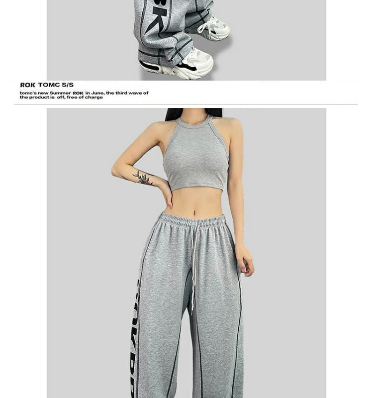 ROKBBK-K/Rokbbk-K Hip Hop Fashion Brand Side Printing Hip Hop Sports Suit WomenhiphopJazz Dancing Pants