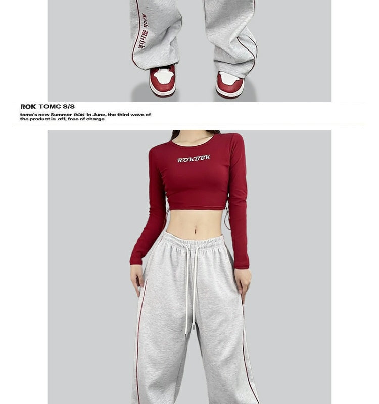 ROKBBK-K/Rokbbk-K Street Dance Fashion Brand Hip Hop American Street DancehiphopWomen's Casual Pants Jazz Dance Suit Tide