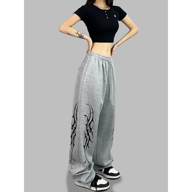 ROKBBK-K/Rokbbk-K Street Dance Fashion Brand JazzhiphopWomen's Four-Piece Printed Dancing TrousersjazzSports Pants