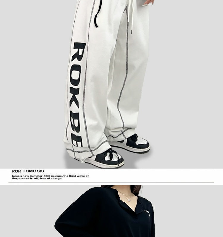 ROKBBK-K/Rokbbk-K Hip Hop Fashion Brand Side Printing Sports Suit WomenhiphopJazz Dancing Suit