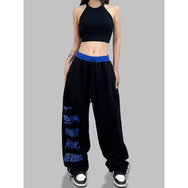 ROKBBK-K/Rokbbk-K Street Dance Fashion Brand Stitching Waist JazzjazzWomen's Sports Dancing TrousershiphopClothing