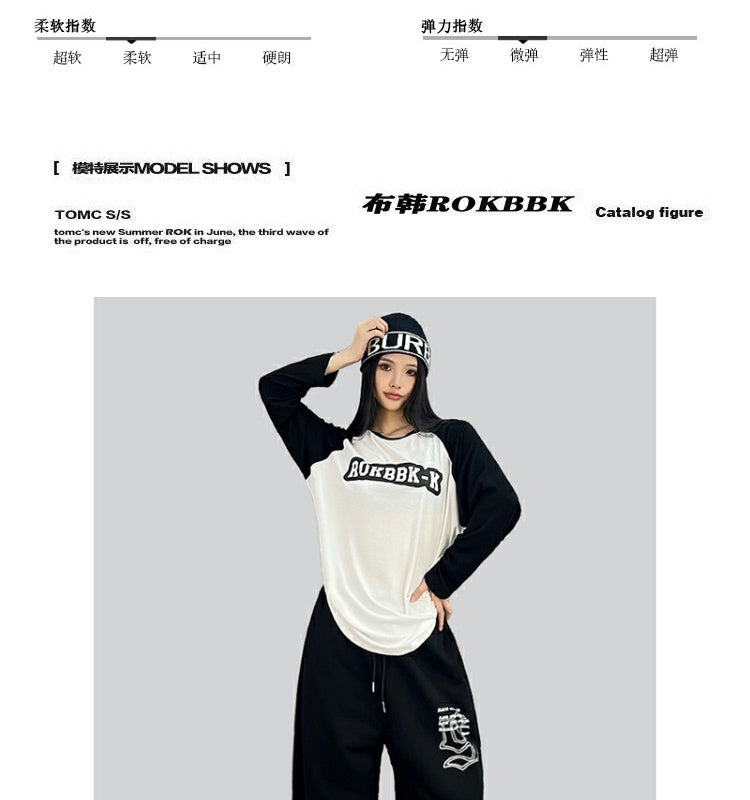 ROKBBK-K/Rokbbk-K Street Dance Fashion Brand Jazz DancehiphopHip Hop Wide Leg Pants Women LoosejazzSports Tide