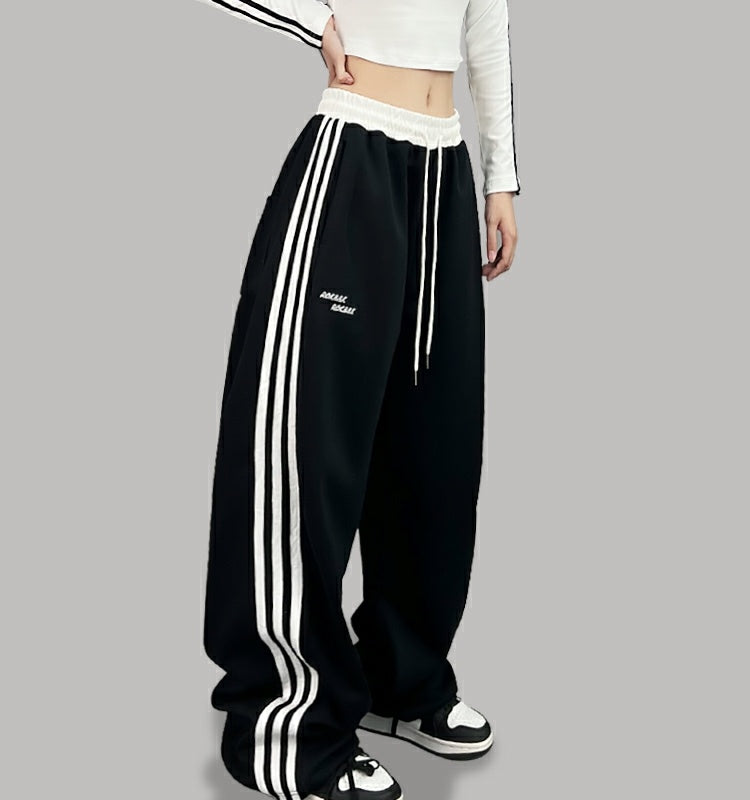 ROKBBK-K/Rokbbk-K Street Dance Fashion Brand Stitching Waist Three Bars SportshiphopWomen's Trousers Jazz Suit