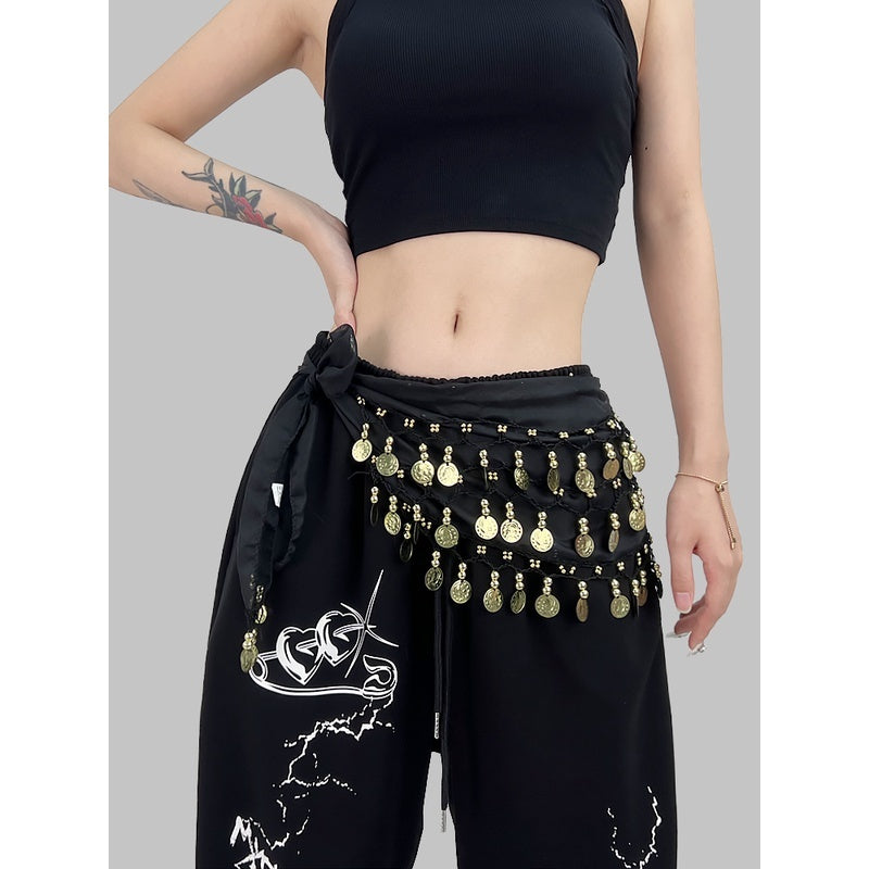 ROKBBK-K/Rokbbk-K Street Dance Fashion Brand Cupid Printed Jazz Trousers Women's SportsjazzWaist Wear Suit Tide