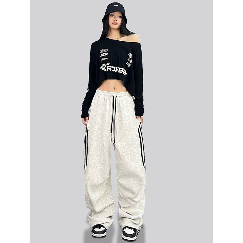 ROKBBK-K/Rokbbk-K Street Dance Fashion Brand American Style Hip Hop LeisurehiphopTrousers Loose Cool Sports Pants Female