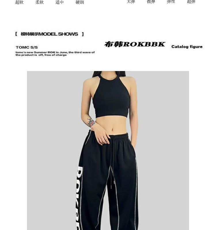 ROKBBK-K/Rokbbk-K Hip Hop Fashion Brand Side Printing Hip Hop Sports Suit WomenhiphopJazz Dancing Pants