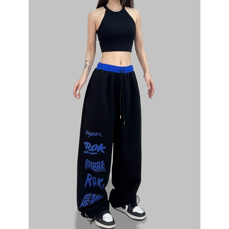 ROKBBK-K/Rokbbk-K Street Dance Fashion Brand Stitching Waist JazzjazzWomen's Sports Dancing TrousershiphopClothing