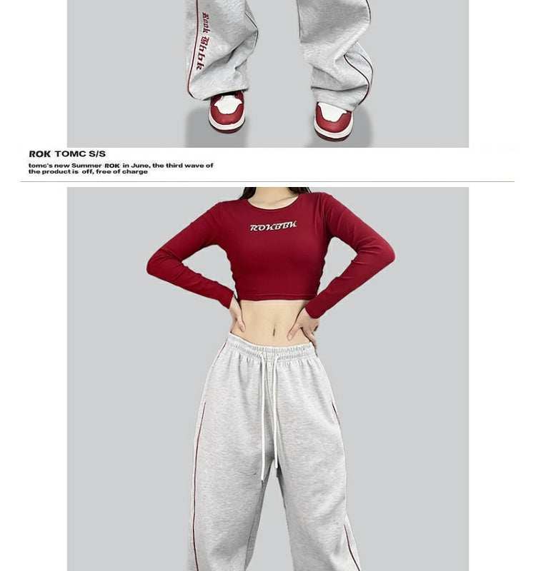 ROKBBK-K/Rokbbk-K Street Dance Fashion Brand Hip Hop American Street DancehiphopWomen's Casual Pants Jazz Dance Suit Tide