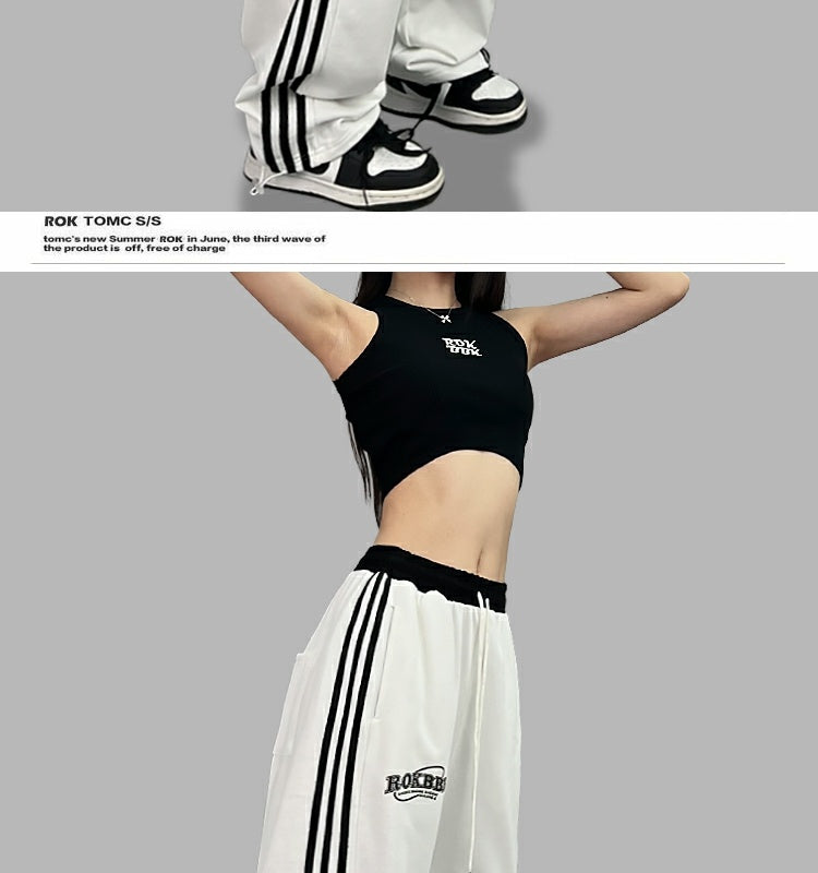 ROKBBK-K/Rokbbk-K Hip Hop Fashion Brand Waist JazzjazzDancing Trousers for WomenhiphopSports Suit Tide