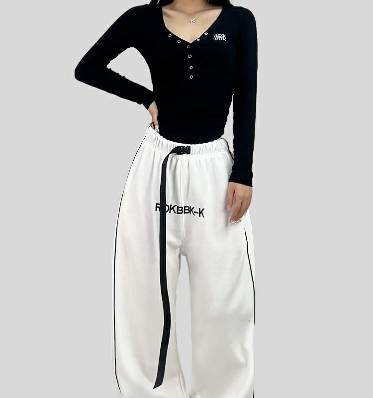 ROKBBK-K/Rokbbk-K Street Dance Fashion Brand Belt JazzhiphopDancing Trousers for WomenjazzFashion Sports Clothing