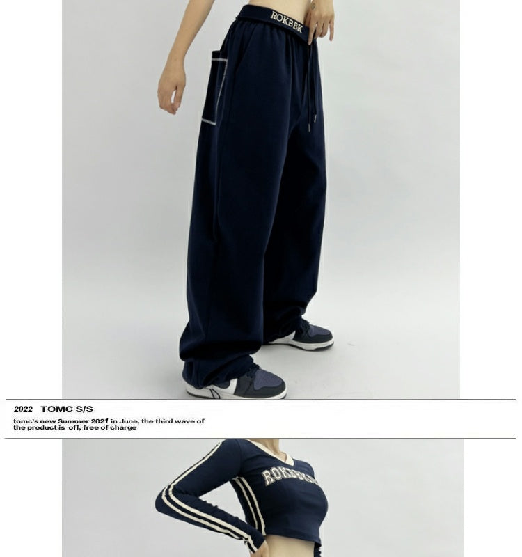 ROKBBK-K/Rokbbk-K Street DancehiphopJazz DancejazzPants Women's Hip Hop Loose Trousers Suit Clothing