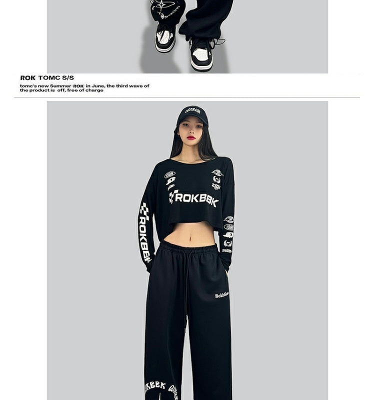 ROKBBK-K/Rokbbk-K Street Dance Fashion Brand Loose Hip Hop PersonalityjazzWomen's Jazz Sports Casual Pants