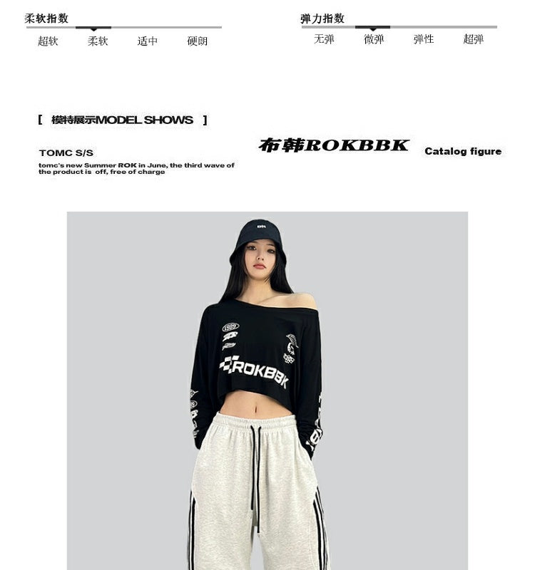 ROKBBK-K/Rokbbk-K Street Dance Fashion Brand American Style Hip Hop LeisurehiphopTrousers Loose Cool Sports Pants Female