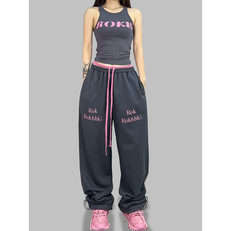 ROKBBK-K/Rokbbk-K Street Dance Fashion Brand JazzhiphopDouble Waist Dancing Women's Trousers SportsjazzSuit Tide