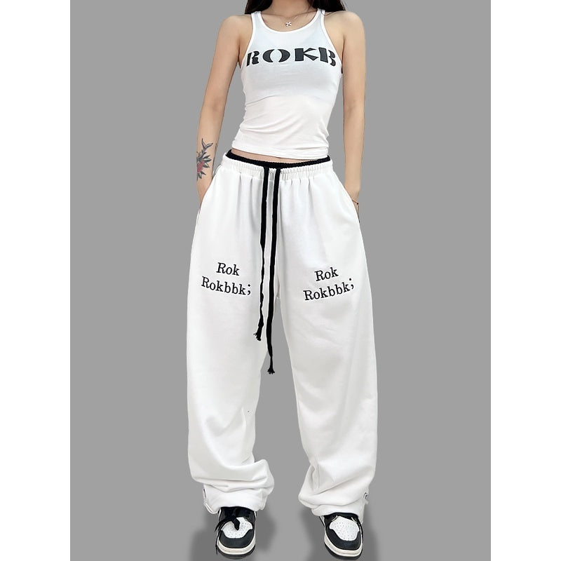 ROKBBK-K/Rokbbk-K Hip Hop Fashion Brand Double Waist Printed Female JazzhiphopTrousersjazzSports Suit