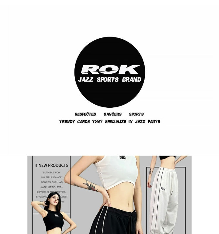 ROKBBK-K/Rokbbk-K Street Dance Fashion Brand Embroidery Line Jazz DancinghiphopWomen's SportsjazzFashionable Trousers