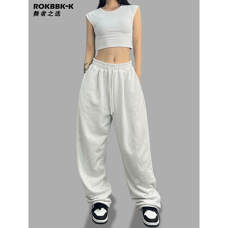 ROKBBK-K/Rokbbk-K Street Dance Fashion Brand Solid Color Jazz DancejazzDancing Trousers Women's American Style Hip Hop Casual Pants