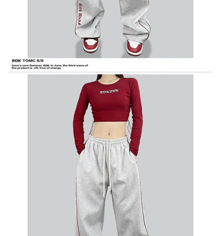 ROKBBK-K/Rokbbk-K Street Dance Fashion Brand Hip Hop American Street DancehiphopWomen's Casual Pants Jazz Dance Suit Tide