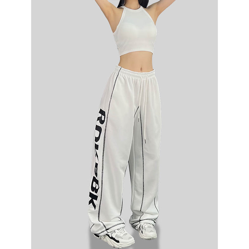 ROKBBK-K/Rokbbk-K Hip Hop Fashion Brand Side Printing Hip Hop Sports Suit WomenhiphopJazz Dancing Pants