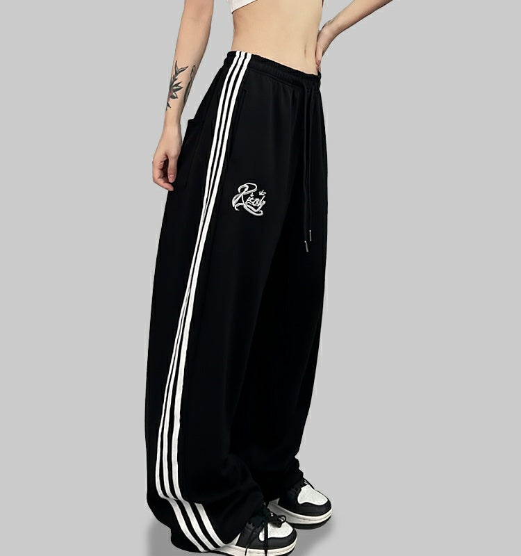 ROKBBK-K/Rokbbk-K Street Dance Fashion Brand Line Crown Embroidery Jazz DancinghiphopFashionable Sports Women's Trousers