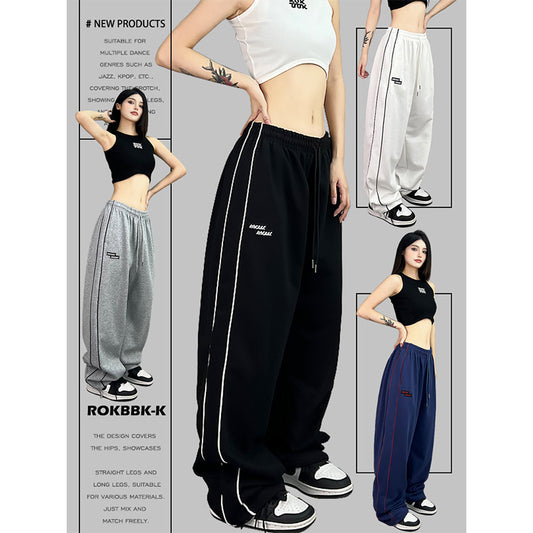 ROKBBK-K/Rokbbk-K Street Dance Fashion Brand Embroidery Line Jazz DancinghiphopWomen's SportsjazzFashionable Trousers