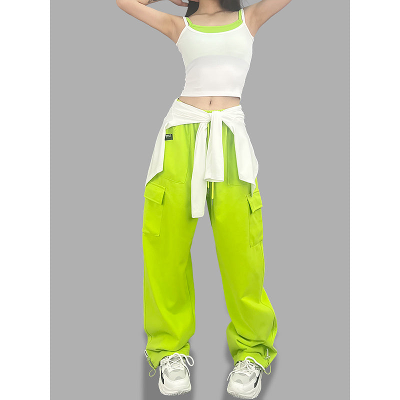 ROKBBK-K/Rokbbk-K Hip Hop Fashion Brand Double Side Pocket Jazz Dancing Trousers Women's Sports Hip HopjazzSuit