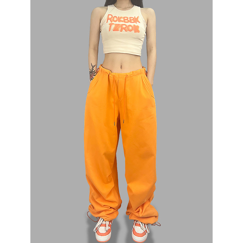 ROKBBK-K/Rokbbk-K Street Dance Fashion Brand JazzhiphopWomen's Sports Suit OrangejazzDancing Pants Tide