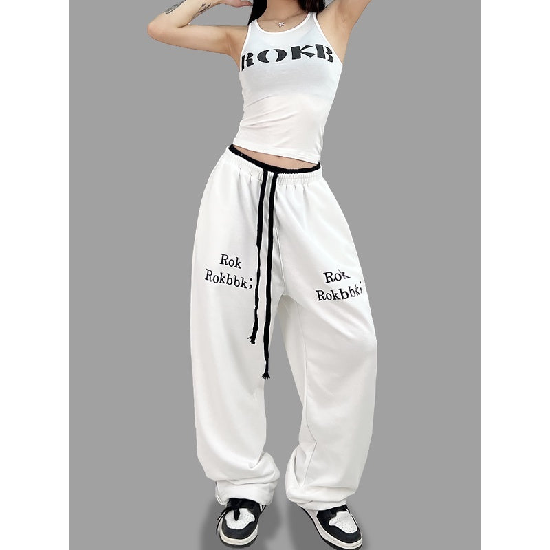 ROKBBK-K/Rokbbk-K Hip Hop Fashion Brand Double Waist Printed Female JazzhiphopTrousersjazzSports Suit