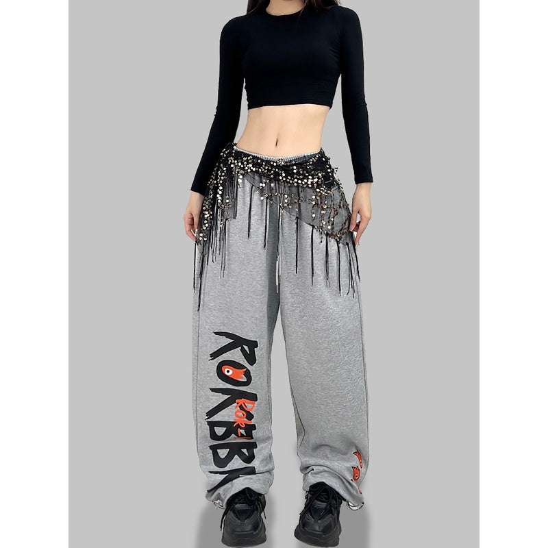 ROKBBK-K/Rokbbk-K Hip Hop Fashion Brand Printing JazzjazzSports TrousershiphopDancing Suit Women