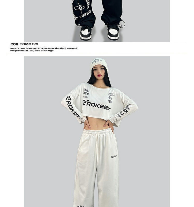 ROKBBK-K/Rokbbk-K Street Dance Fashion Brand Loose Hip Hop PersonalityjazzWomen's Jazz Sports Casual Pants