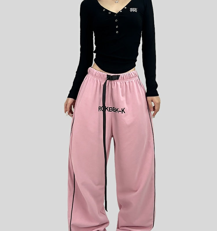 ROKBBK-K/Rokbbk-K Street Dance Fashion Brand Belt JazzhiphopDancing Trousers for WomenjazzFashion Sports Clothing