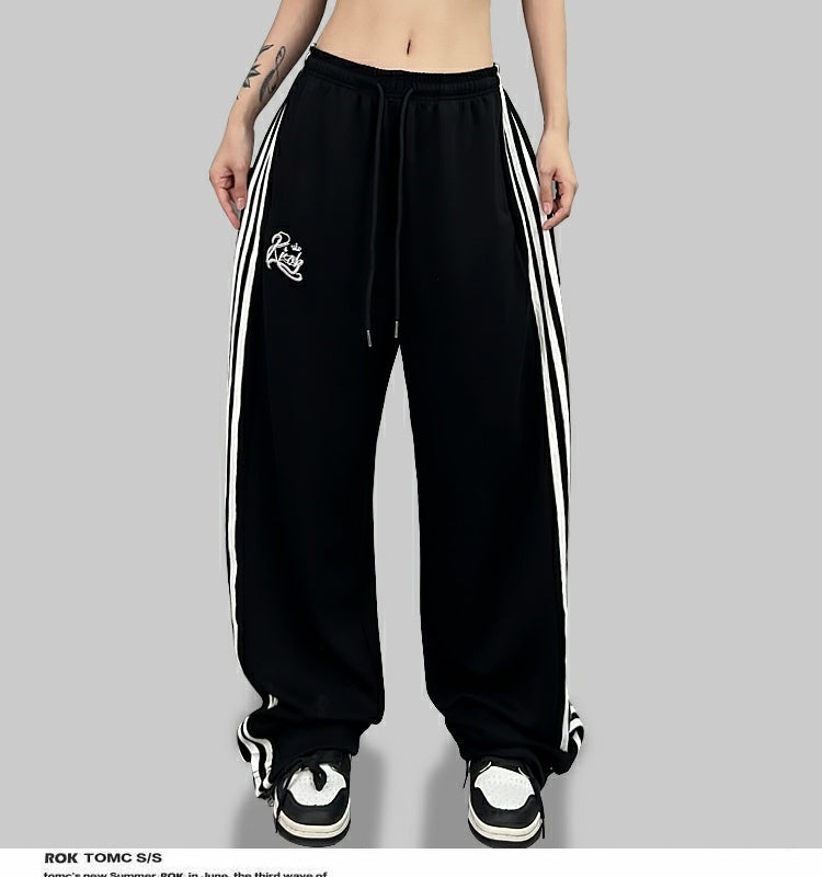 ROKBBK-K/Rokbbk-K Street Dance Fashion Brand Line Crown Embroidery Jazz DancinghiphopFashionable Sports Women's Trousers