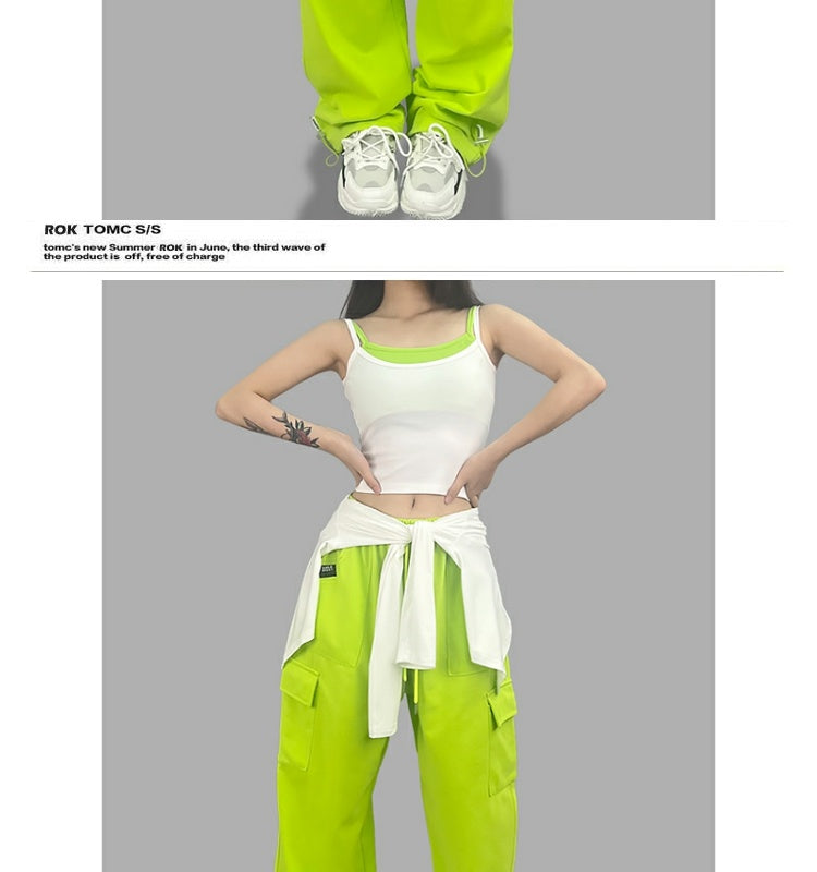 ROKBBK-K/Rokbbk-K Hip Hop Fashion Brand Double Side Pocket Jazz Dancing Trousers Women's Sports Hip HopjazzSuit