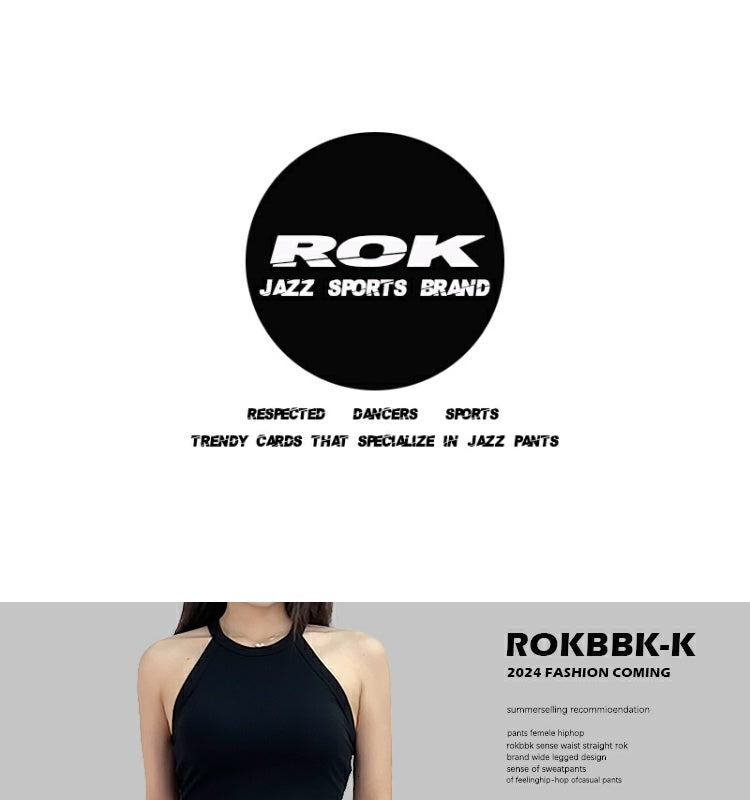 ROKBBK-K/Rokbbk-K Street Dance Fashion Brand Stitching Waist JazzjazzWomen's Sports Dancing TrousershiphopClothing