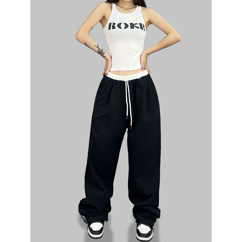 ROKBBK-K/Rokbbk-K Hip Hop Fashion Brand Double Waist Dancing SportshiphopWomen's TrousersjazzJazz Suit Tide