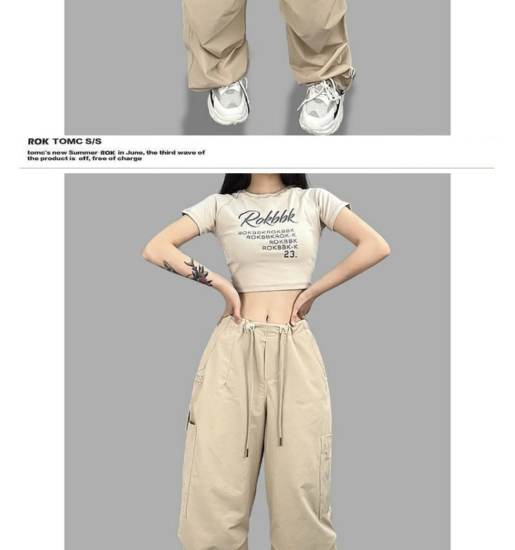 ROKBBK-K/Rokbbk-K Hip Hop Fashion Brand Loose Jazz Dance Sports Female DancinghiphopParatrooper Pants Suit Tide