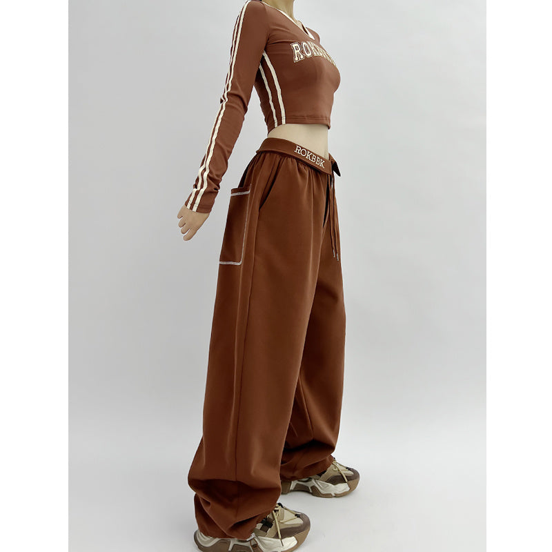 ROKBBK-K/Rokbbk-K Street DancehiphopJazz DancejazzPants Women's Hip Hop Loose Trousers Suit Clothing