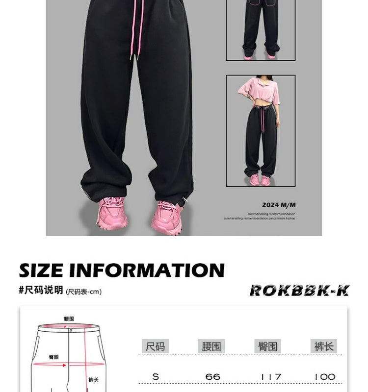 ROKBBK-K/Rokbbk-K Hip Hop Fashion Brand Loose Jazz Sports TrousershiphopSports Dancing Women's Suit Fashion