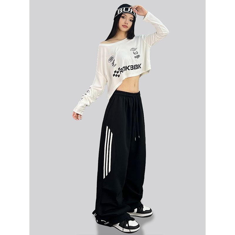 ROKBBK-K/Rokbbk-K Street Dance Fashion Brand American Style Hip Hop LeisurehiphopTrousers Loose Cool Sports Pants Female