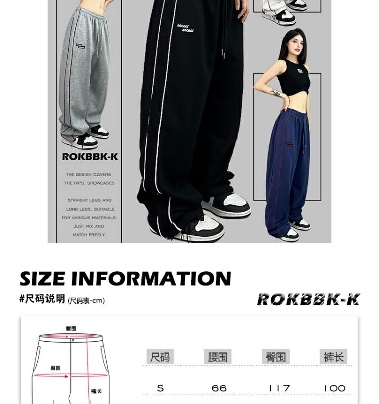 ROKBBK-K/Rokbbk-K Street Dance Fashion Brand Embroidery Line Jazz DancinghiphopWomen's SportsjazzFashionable Trousers