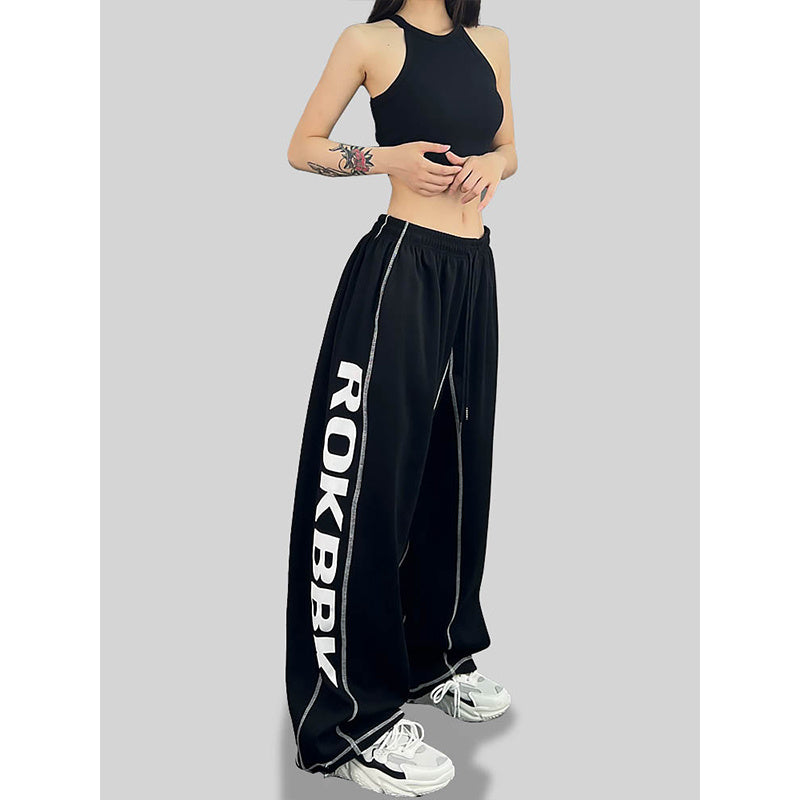 ROKBBK-K/Rokbbk-K Hip Hop Fashion Brand Side Printing Hip Hop Sports Suit WomenhiphopJazz Dancing Pants